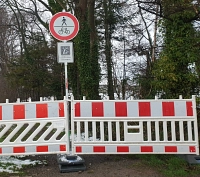 Wegsperrung in Krebshagen Wegsperrung in Krebshagen